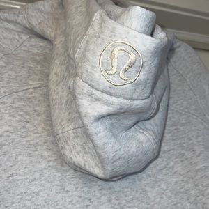 LULULEMON heathered core ultra light grey full zip hoodie jacket